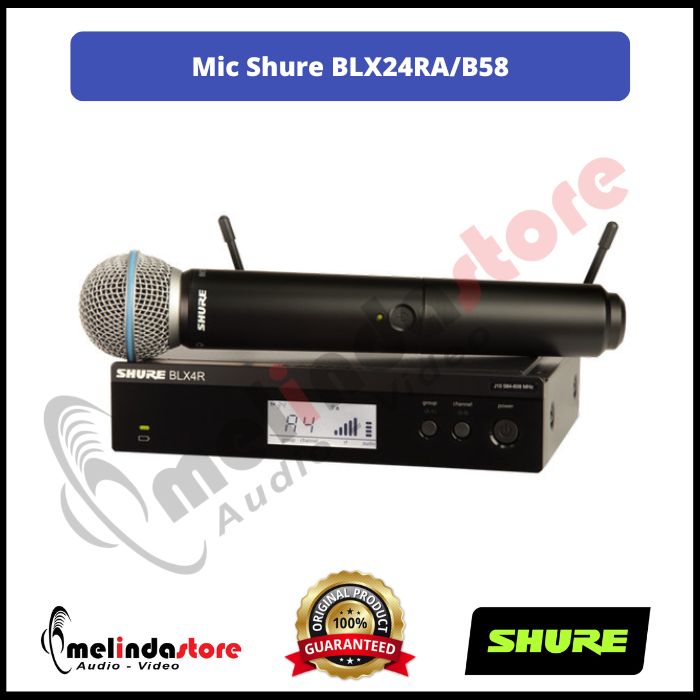 Microphone Wireless Shure BLX24RA/B58 | Wireless Mic Vocal Rack Mount System